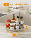 2 Pack Lazy Susan Organizer 9.25 Inch Lazy Susan Turntable for Cabinet, Rotating Spice Organization for Cabinet, Kitchen, Table Top, Countertop, Pantry Fridge Organizers and Storage, Clear