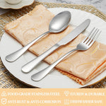 30 Pcs Silverware Set Service for 6,Premium Stainless Steel Flatware Set,Mirror Polished Cutlery Utensil Sets,Durable Kitchen Eating Tableware Sets,Include Fork Knife Spoon,Dishwasher Safe