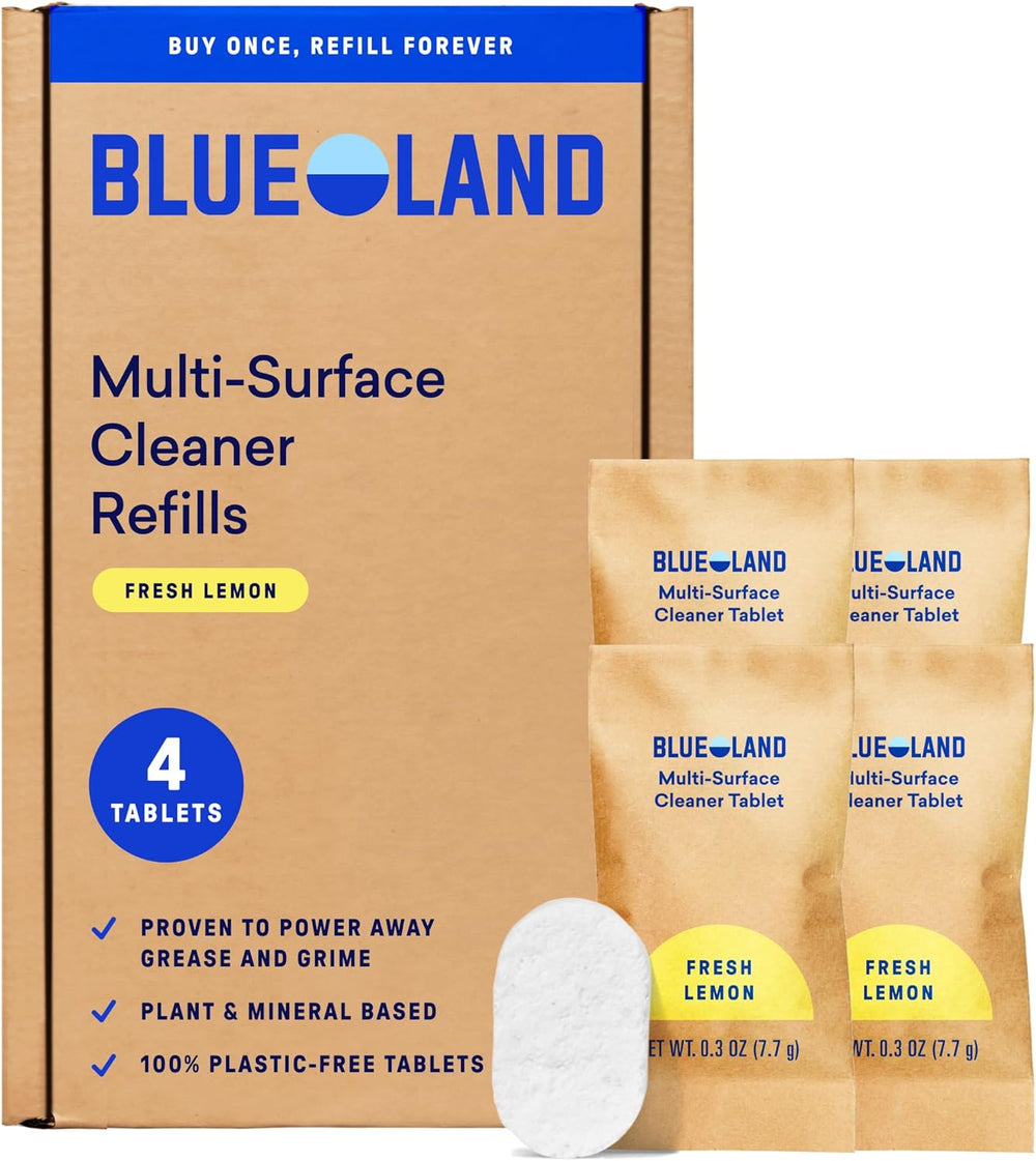 Multi-Surface Cleaner, 4-Pack Refill, Fresh Lemon Scent, All-Purpose, Eco-Friendly Cleaning Supplies, 4 X 24 Fl Oz