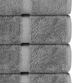 4 Piece Bath Towel Set, 100% Cotton Luxury Turkish Towels for Bathroom, Soft Absorbent Bath Towels, 27 X 54 Inches, Gray