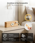 Wood LED Wall Sconce, Magnetic 360Â° Rotatable Wall Mounted Night Light & Reading Light, Small Rechargeable Battery Powered Bedside Wall Lamp for Bedroom, Living Room, Beech Wood