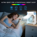 Portable Air Conditioner Fan, Mini Evaporative Air Cooler with 5 Spray Nozzles,3 Wind Speeds,3 Timers, 7 Colors LED Light,600Ml Personal AC Unit Fan for Bedroom Office Camping（White）