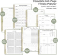 Fitness Workout Journal for Women & Men, A5(5.5" X 8.2") Workout Log Book Planner for Tracking, Progress, and Achieving Your Wellness Goals - Green