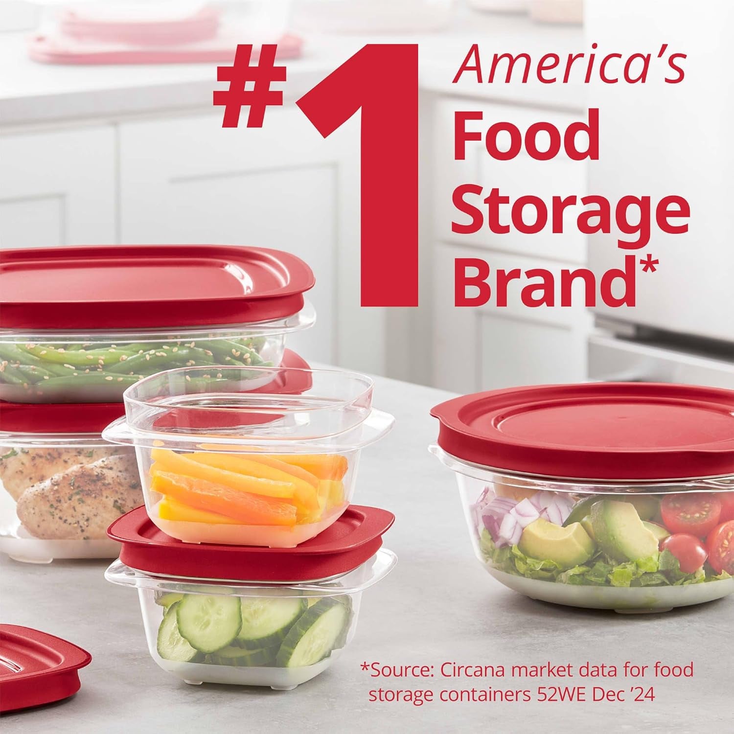 Rubbermaid Easystore Large Containers, 18-Piece Set, Food Storage Containers with Lids