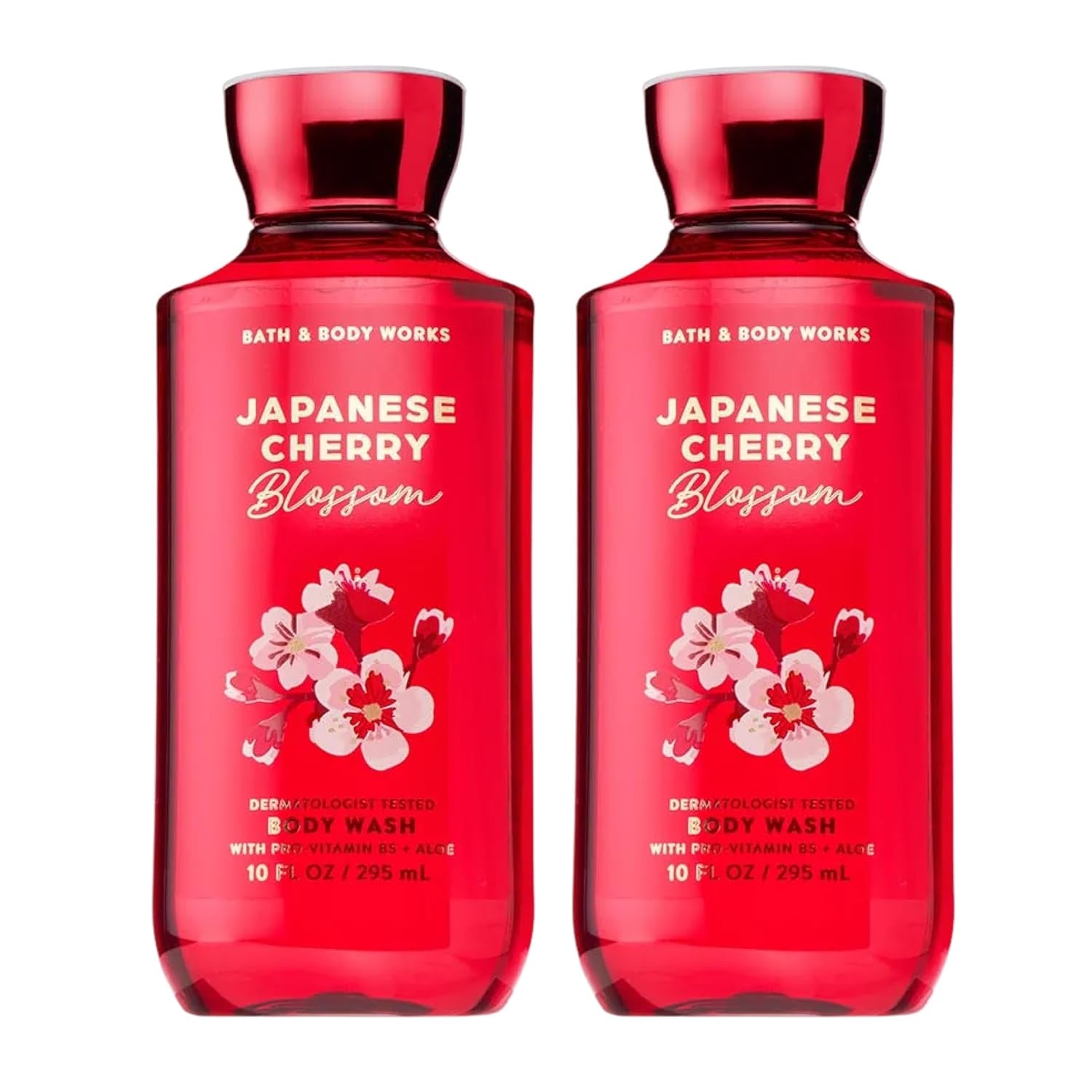 Japanese Cherry Blossom Body Wash, Nourishing Cleanser with Pro-Vitamin B5 & Aloe, Iconic Floral Scent, Gentle for Daily Use, 10 Fl Oz - 2 Pack