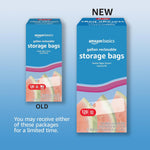Reclosable Gallon Food Storage Bags with Double Zipper Seal, Stand and Fill Base, BPA Free, 120 Count