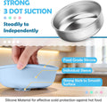 Baby Bowls with Suction, Stainless Steel Toddler Bowl with Removable Silicone Sleeve, Non-Slip Child Food Bowl with Silicone Suction, Unbreakable Kids Bowls for Feeding, Blue+Green+Grey, 3 Pack