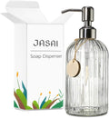 18 Oz Clear Glass Soap Dispenser with Rust Proof Stainless Steel Pump, Refillable Liquid Hand Soap Dispenser for Bathroom, Premium Kitchen Soap Dispenser (Clear).