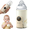 Portable Bottle Warmer for Travel - Car Waterless Bottle Warmer for Breastmilk & Formula Milk - Rechargeable Battery Powered Fast Heating with Temperature Control for on the Go Baby Feeding