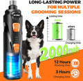 Whisper Quiet Dog Nail Grinder with 4 LED Lights, Safe & Stress-Free for Sensitive Dogs Cats of All Breeds & Sizes, 3 Grinding Bits, 3-Speed, Pet Nail Trimmers, Rechargeable Painless Grooming Kit