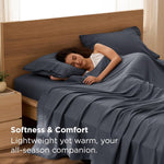 Bedsure California King Sheet Sets - 4 Pieces Soft Cal King Sheets - Breathable & Cooling - Hotel Luxury - Easy Care Polyester Microfiber Bedding for Kids, Women, Men, Dark Grey
