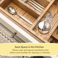 Measuring Cups & Spoons Set of 12, 18/08 Stainless Steel Kitchen Gadgets, Stackable Design with Long Handle Spoons, Fits in Spice Jars, Cooking & Baking Set for Dry & Liquid