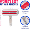 Pet Hair Remover â€“ Original Size Reusable Lint Roller for Cat & Dog Hair on Furniture, Couch, Carpet, Car, Rugs & Bedding â€“ Portable, Eco-Friendly (White)