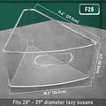 Lazy Susan Cabinet Organizer Bins for 26"/ 28"/ 32" Diameter Corner Organizer, Plastic Cabinet Storage Bin, 1/8 Wedge - Food Safe, BPA Free, with Non-Slip Pads (For 28" Diameter, 6 Pack)