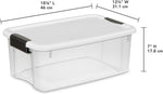 6-Pack Ultra Latching Box, Storage Bins with Lids, Clear Plastic, 18 Qt – Large Heavy-Duty Organizing Bin Containers for Home, Closet, Kitchen, Pantry, Bathroom, and Office
