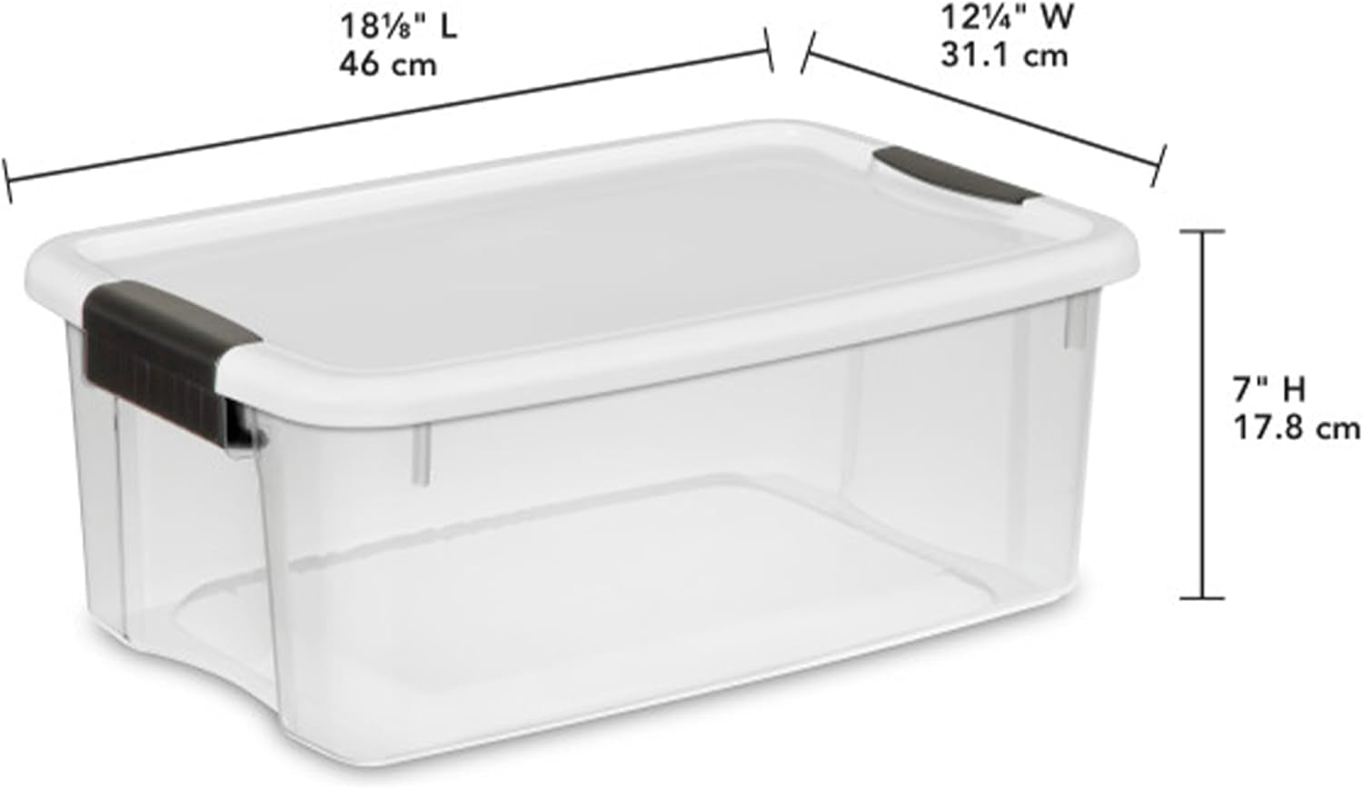 6-Pack Ultra Latching Box, Storage Bins with Lids, Clear Plastic, 18 Qt â€“ Large Heavy-Duty Organizing Bin Containers for Home, Closet, Kitchen, Pantry, Bathroom, and Office