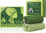 Authentic African Net Sponge - 2 Pack Exfoliating Bath & Shower Loofah Sponge for Body & Face, Gentle Scrubber for All Skin Types, Travel, Durable Polyester (Olive Green & Light Green)