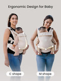 Baby Carrier, One-Click Release Clasp for Easy to Wear, Cozy Wraps Carrier Newborn to Toddler with Head Support(7-44Lbs), Ergonomic & Lightweight for Infant to Toddler, Cream