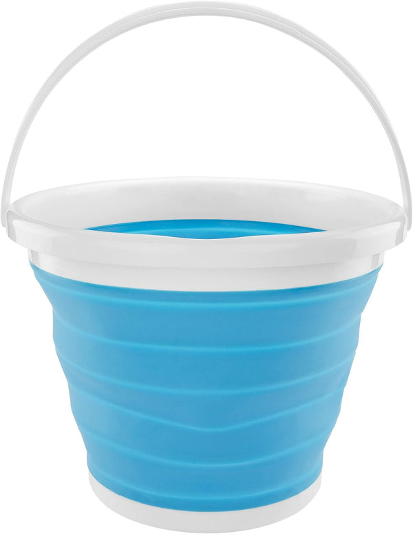 Silicone Collapsible Folding Gallon Bucket – 2.65 Gallon Capacity, Blue, Portable and Space-Saving