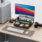Computer Monitor Stand Riser, Desk Organizers and Accessories with Drawer, Office Desk Accessories & Workspace Desktop Organizers Storage for Printer Stand (Black)