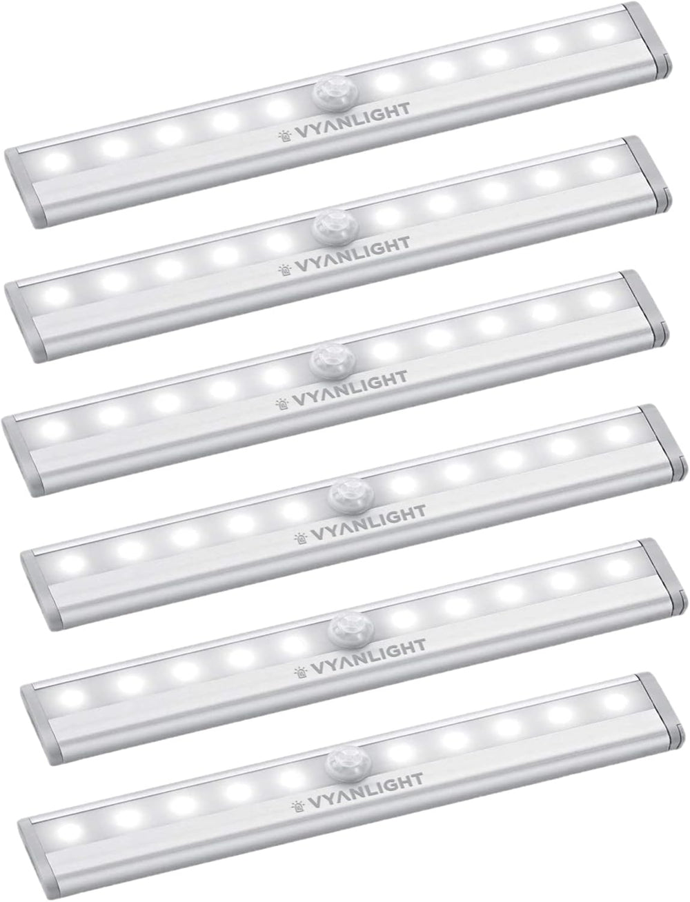 under Cabinet Lighting â€“ Motion Sensor Closet Lights, Battery Operated LED Strip Light Bar, Stick-On Wireless Indoor Lights for Kitchen, Pantry, Hallway, Stairs, 6 Pack