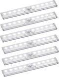 under Cabinet Lighting â€“ Motion Sensor Closet Lights, Battery Operated LED Strip Light Bar, Stick-On Wireless Indoor Lights for Kitchen, Pantry, Hallway, Stairs, 6 Pack