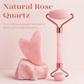 Icyme Rose Quartz Roller & Gua Sha Set, Cooling Face Roller for Depuffing & Lymphatic Massage, Sculpting Tool for Face, Eyes & Neck, Smooth Skincare Gift for Women and Men