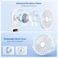 Portable Handheld Fan, USB Rechargeable Foldable Mini Personal Fan, 5200Mah, 180 Adjustable, 6 Speed Wind, 3 in 1 Hand Cooling Desk Fan with LED Display for Home Office School Outdoor Travel, White