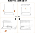under Sink Organizer, Pull Out Cabinet Organizer 2 Tier Slide Out Sink Shelf Cabinet Storage Shelves, under Sink Storage for Kitchen Bathroom Cabinet, White, 1 Pack