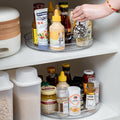 2-Pack Lazy Susan Cabinet Organizer, Plastic Rotating round Lazy Susan Turntable for Cabinet, Pantry, Countertop, Table, Fridge, 10.5 Inch