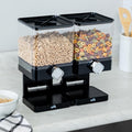 Compact Dry Food Dispenser, Dual Control, Black/Chrome