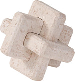 3-Link Knot Resin Travertine Decor, Coffee Table Decor, Book Shelf Entry Table Decoration, Boho Decorative Objects, Aesthetic Accents for Modern Rustic Office Living Room Home Décor