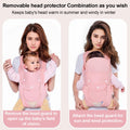 4-In-1 Baby Carrier Newborn to Toddler, Infant Carrier Ergonomic Adjustable Holder Portable Convertible Front and Back Backpack Carry for Infants Toddlers Babies 7-45 Pounds (Pink)