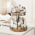 Lazy Susan Turntable Organizer Adjustable - 2 Tier Wood Rotating Spice Rack 12 Inch Lazy Susan for Kitchen Countertop Cabinet Pantry Cupboard Dining Table Bathroom Coffee Bar Home Storage