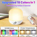 Rechargeable Battery Operated Light Bulb Set with Magnetic 3 in 1 Charging Station & Remote Control, Wireless Dimmable Detachable LED Bulb with 15 Colors Selectable for Wall Sconce, Non-Hardwired