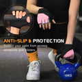 Workout Gloves for Women - Breathable Weight Lifting Gloves with Non-Slip Silicone Padding, Fingerless Gym Gloves for Cycling, Rowing, Pull Ups & Training (4 Sizes)