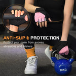 Workout Gloves for Women - Breathable Weight Lifting Gloves with Non-Slip Silicone Padding, Fingerless Gym Gloves for Cycling, Rowing, Pull Ups & Training (4 Sizes)