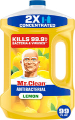 Antibacterial All Purpose Cleaner, Floor Cleaner for Mopping Home, Bathroom, & Kitchen, Cleaning Liquid for Mop & Bucket, Cleaning Supplies, Multi-Surface Dilutable, Lemon, 99Oz