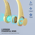 Neck Fan, USB Rechargeable Personal Fan,Hand Free Bladeless Portable Fans,4000 Mah, 3 Speeds,72 Air Faster Softer 360° Cooling, Gift Suitable for Home, Office, Travel, Sports Amber
