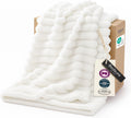 Bedsure Gentlesoft White Throw Blanket for Couch - Graduation Gifts Teacher Birthday Gifts for Women Mom Her Girls, Cozy Fleece Blanket for Sofa Bed Living Room Home Decor, off White, 50X60 Inches