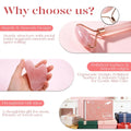 Icyme Rose Quartz Roller & Gua Sha Set, Cooling Face Roller for Depuffing & Lymphatic Massage, Sculpting Tool for Face, Eyes & Neck, Smooth Skincare Gift for Women and Men