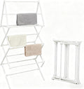 4 Tier Clothes Drying Rack Foldable | Foldable Clothing Drying Rack | Laundry Drying Rack Collapsible for Laundry Room, Dorm, Expandable Sturdy Metal Design | White 29"L X 11.5"W X 53"H