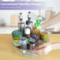4 Pack Lazy Susan Organizer for Cabinet, Upgraded 11.5" Clear Turntable Organizer with Handles and Raised Edge, Lazy Susan for Table Top, Pantry Organizers and Storage for Kitchen, Refrigerator