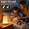 Rechargeable LED Night Light, Touch & Remote Control Bedside Lamp with 13 Colors, 5 Brightness Levels, Portable Table Lamp for Kids Baby Nursery, Bedroom, Bathroom, Camping, Light Brown