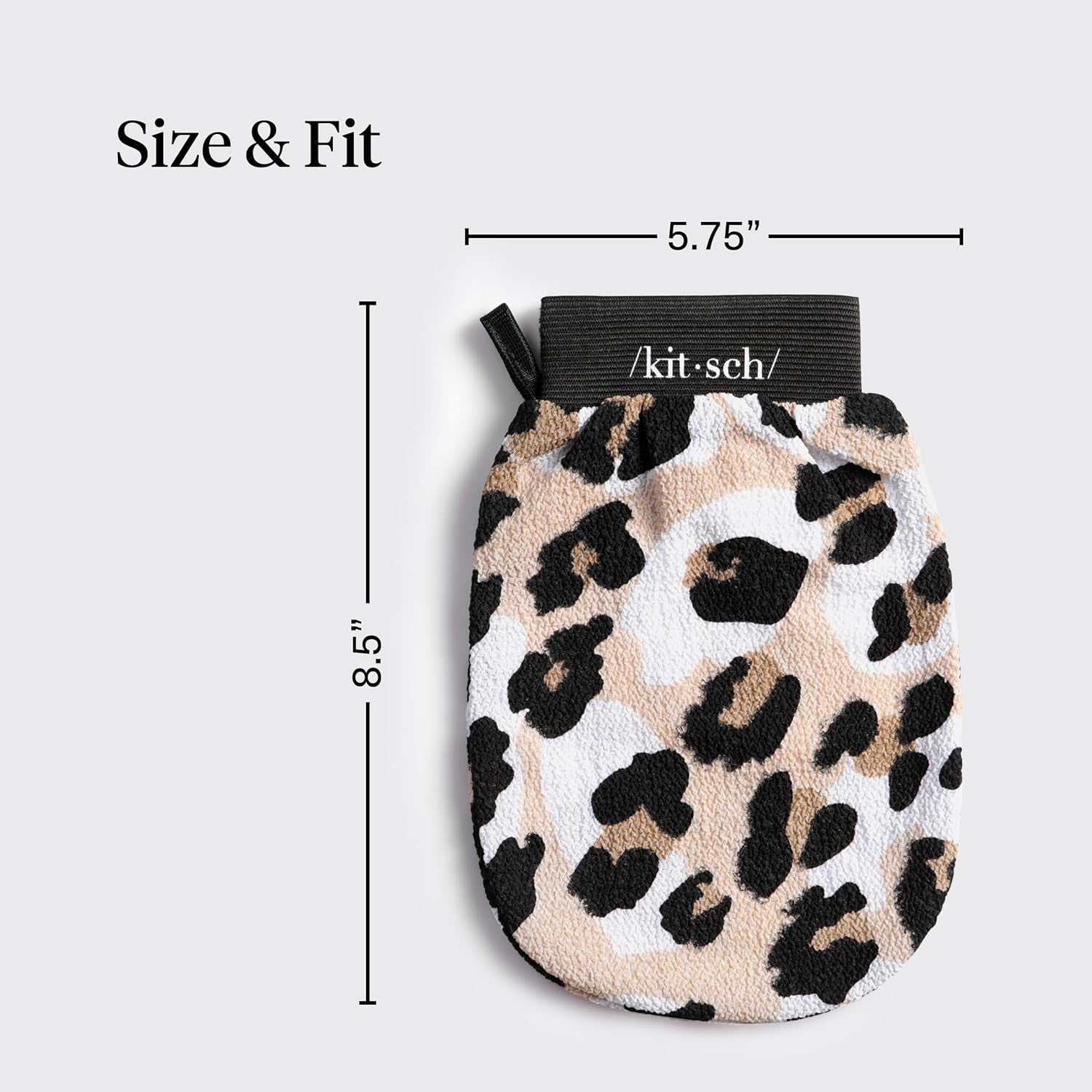 Exfoliating Glove 1Pc – Korean Exfoliating Mitt & Deep Exfoliating Body Scrubber for Shower, Bath | Body Exfoliator Glove, Dead Skin Remover | Skin Care for Smooth Skin - Leopard