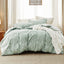 Full Comforter Set - Sage Green Bed Set, 3 Pieces Cute Floral Bedding, 1 Soft Reversible Botanical Flowers Comforter and 2 Pillow Shams
