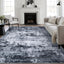 5X7 Area Rug Living Room Rug: Washable Modern Abstract Soft Thin Rug Indoor Floor No Slip Stain Resistant Carpet for Bedroom Dining Room Farmhouse Nursery Home Office - Black