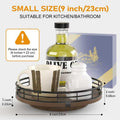 Farmhouse Oak 9" Lazy Susan Turntable Organizer for Cabinet, round Wooden Lazy Susan Organization and Storage for Dining Table, Pantry, Kitchen, Countertop, Cupboard,Home Decor, Walnut Wood
