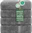 4 Piece Bath Towel Set, 100% Cotton Luxury Turkish Towels for Bathroom, Soft Absorbent Bath Towels, 27 X 54 Inches, Gray