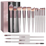 Makeup Brush Set 18 Pcs Professional Foundation Powder Concealers Eyeshadow Blush Synthetic Makeup Brushes with Labeled Instruction Black Case Upgraded Version